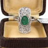 Bague Art Déco en or et émeraude