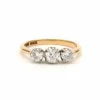 Bague Art Déco en or jaune 18 carats sertie de diamants "taille" brillant (+-0.65ct)