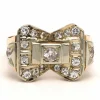 Bague Art Déco en or jaune 18 carats sertie de diamants