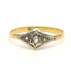Bague Art Déco en or jaune et blanc 18 carats sertie de diamants