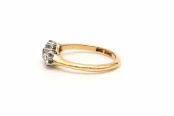 Bague Art Déco en or jaune 18 carats sertie de diamants 