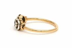 Bague Art Déco en or jaune et blanc 18 carats sertie de diamants 