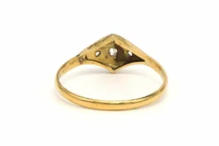 Bague Art Déco en or jaune et blanc 18 carats sertie de diamants