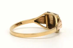 Bague Art Déco en or jaune et blanc 18 carats sertie d'une perle