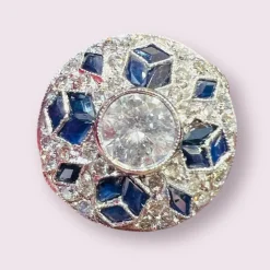 Bague Art Déco, en platine sertie de diamants et de saphirs
