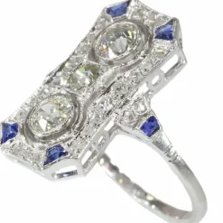 Bague Art Déco en platine et diamants