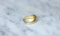 Bague Art Déco escalier deux ors et diamant