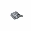 Bague Art Déco Hexagonale Diamants et Platine