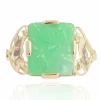Bague art déco jade gravé
