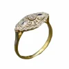 Bague Art Déco Losange Diamants et Saphirs