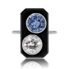 Bague Art Déco onyx diamant et saphir