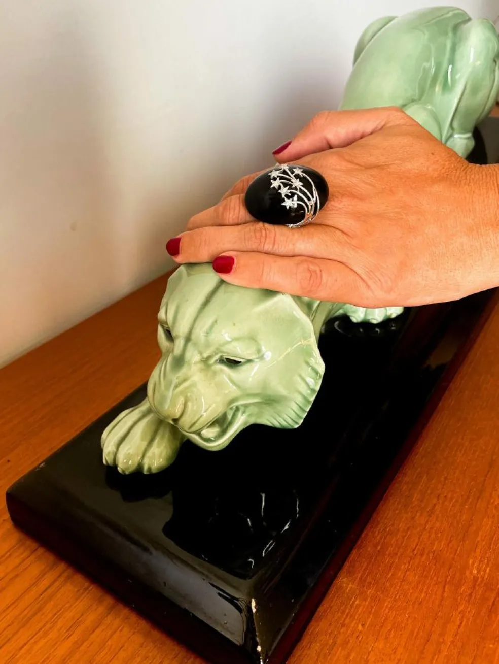 Bague Art Déco onyx et diamants