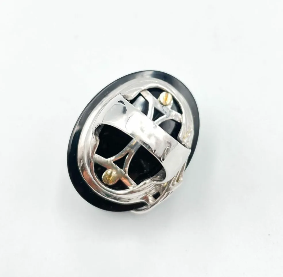 Bague Art Déco onyx et diamants