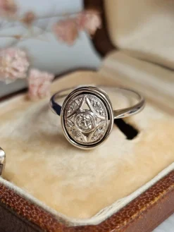 Bague Art Déco or Blanc Diamants