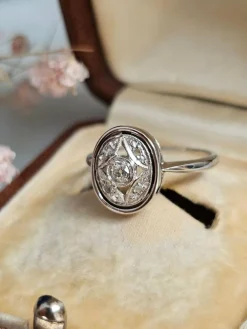 Bague Art Déco or Blanc Diamants