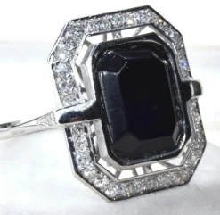 Bague Art Déco Or Blanc Onyx
