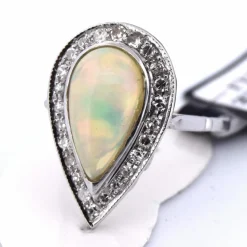 Bague Art Déco Or Blanc Opale