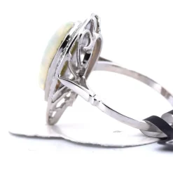 Bague Art Déco Or Blanc Opale