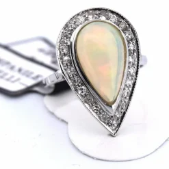 Bague Art Déco Or Blanc Opale