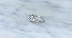 Bague art déco or blanc, platine et diamants