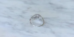 Bague art déco or blanc, platine et diamants