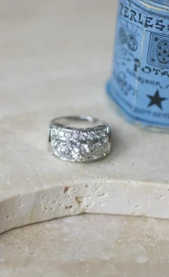 Bague Art Déco Or et Platine, Diamants 3.65 Cts