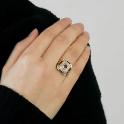 Bague art déco or et rubis