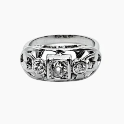 Bague Art Déco or gris diamant 0,40 carat