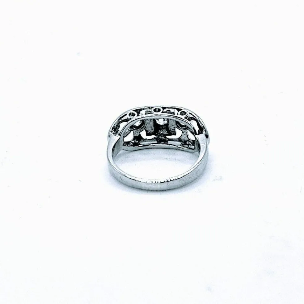 Bague Art Déco or gris diamant 0,40 carat