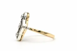 Bague Art Déco or jaune, or blanc, diamants
