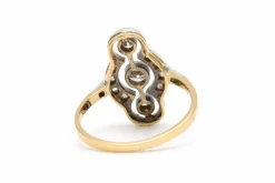 Bague Art Déco or jaune, or blanc, diamants