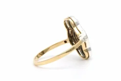 Bague Art Déco or jaune, or blanc, diamants