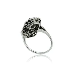 Bague Art Déco Or Onyx et Diamants
