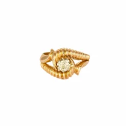 Bague Art Déco or rose diamant