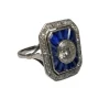 Bague art déco or, saphirs et diamants