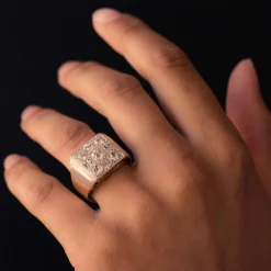 Bague Art Déco pavée de diamants