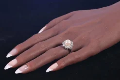 Bague Art Déco platine diamant perle