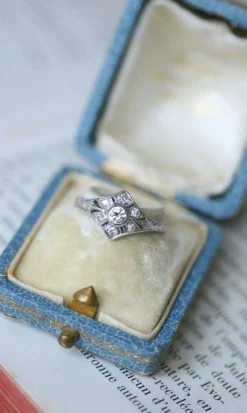 Bague Art Déco Platine Diamants