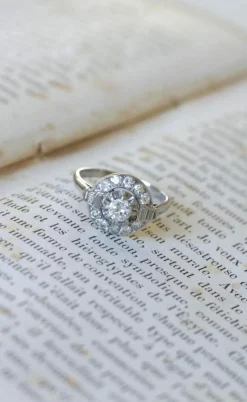 Bague Art Déco platine diamants