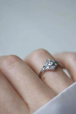 Bague Art Déco Platine Diamants