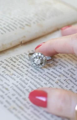 Bague Art Déco platine diamants