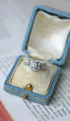 Bague Art Déco Platine Diamants