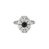 Bague art déco platine et or blanc, saphir et diamants