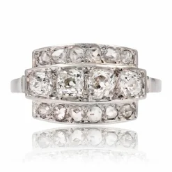 Bague Art déco platine et diamants