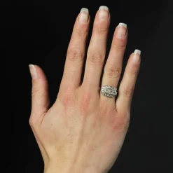 Bague Art déco platine et diamants