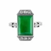 Bague Art Déco Platine Jade