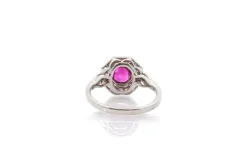 Bague art déco platine rubis et diamants