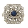 Bague Art Déco, Platine, saphir et diamants