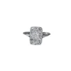 Bague Art Déco rectangulaire or blanc, diamants