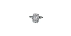 Bague Art Déco rectangulaire or blanc, diamants